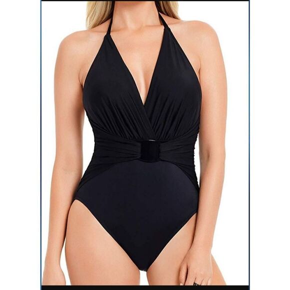 NWT Magicsuit BLACK Solids Angela One-Piece Swimsuit sz 14 - Picture 1 of 7